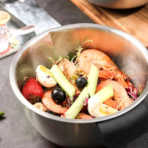 Bowl Batidor Acero Inox Nº 23 X 3,7 Lts C/ Asa Base Silicona