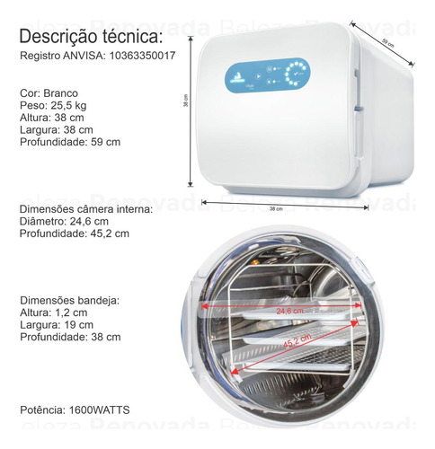 Autoclave Cristofoli 21 Litros Hospitalar + Suporte Envelope