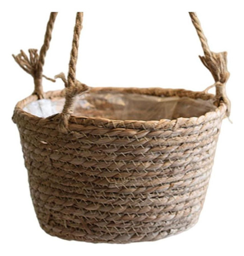 . De Maceta Colgante Tejida Con Cola De Natural, Maceta De