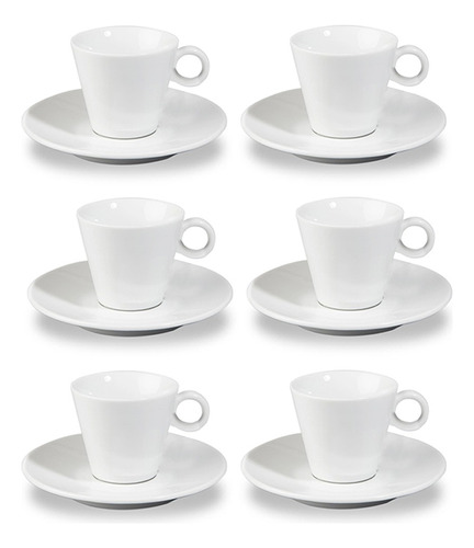 Taza De Cafe Espresso 100 Ml Ceramica Con Plato 12 Piezas