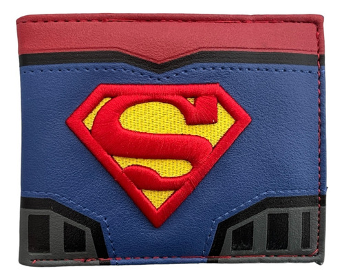 Cartera Superman Billetera De Hombre Logo Dc Comics Color Azul