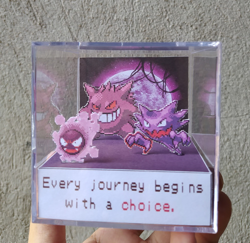 Cubo Diorama Pokemon Evolução Gengar