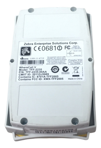 Zebra Wherecall Vtff-2235 Sistema De Localización En Tiempo
