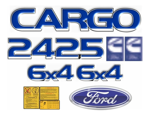Kit Adesivos Compatível Ford Cargo 2425 6x4 Caminhão Kit60