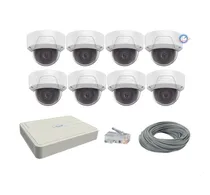 Comprar Kit 8 Camaras Ip 2 Mpx Nvr 8 Ch Poe Hilook Domo 1080 H265+
