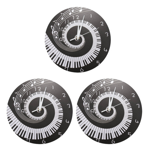 Elegante Reloj Con Teclado Para Piano, 3 Unidades, Notas Mus