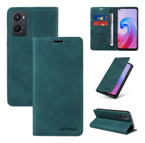 Caso Para Oppo A96 5g Magnética Folio Monedero De De La Pu