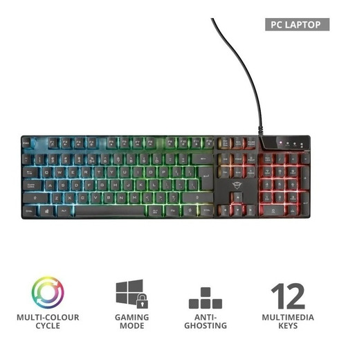 Teclado Gamer Trust Gxt 835 Azor Retroiluminado Pc Ps4 Xbox