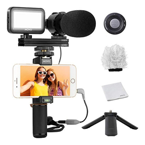 Movo Smartphone Video Kit V7 Vlogging Kit Con Trípode, Grip 