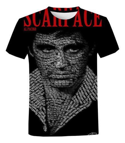 Hjb Scarface 3d Imprimir Camisetas De Manga Corta