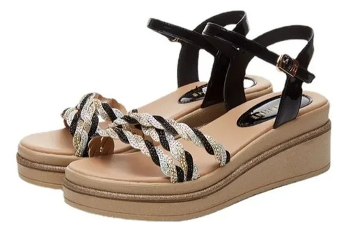 Sandalias De Cuña Con Plataforma Y Punta Abierta En Forma De