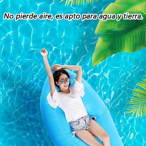 Colchón Inflable Personal Portátil Camping Acampar Colchone Celeste