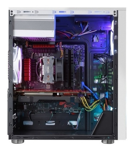 Gabinete Caja Atx Iceberg Glacius Negra Vidrio Templado Led