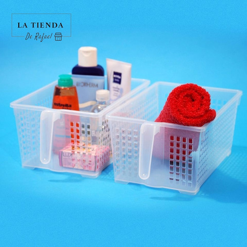 Canastos Organizador Plastico Grande Manija Colombraro X5