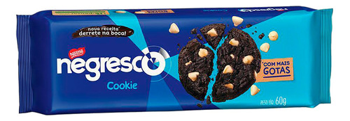 Biscoito Nestlé Negresco de chocolate com gotas de baunilha 60 g