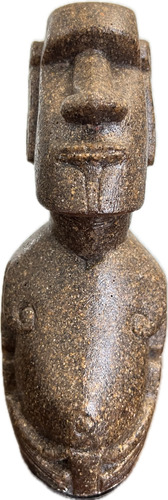 Escultura Moái - Piedra Reconstituida 15 X 6 Cm