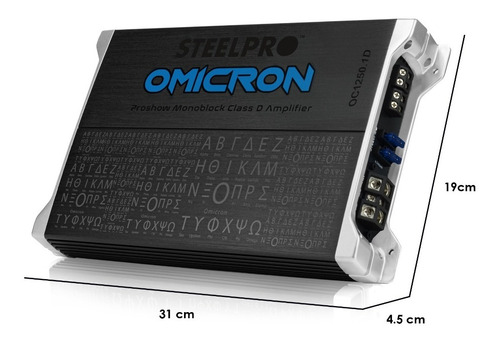 Imagen 5 de 5 de Amplificador Clase D Monoblock 1200w Max Ómicron By Steelpro