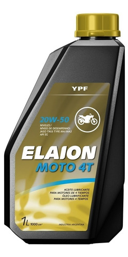 Elaion Moto 4t 20w50 Caja 12 Bidones X 1 Litro