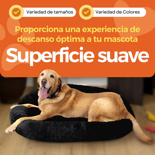 Cama Para Perro Tipo Dona Anti Estrés Xx-large Color Negro