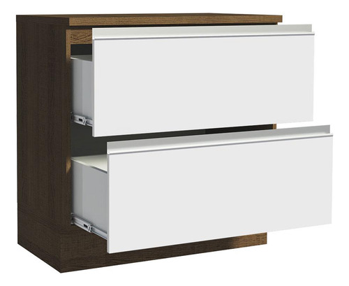 Gabinete Bajo Bufetera Madesa Glamy 80cm Con Encimera Mb 01 Color Marrón/Blanco