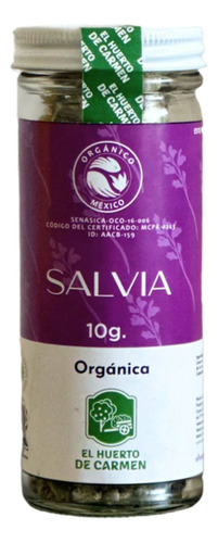 Salvia Orgánica 27g Huerto De Carmen 100% Natural