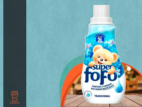 Amaciante Roupas Concentrado Tradicional Super Fofo 500ml