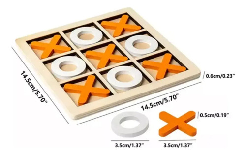 Juego De Mesa Clásico Juego Del Gato En Madera X Y 0