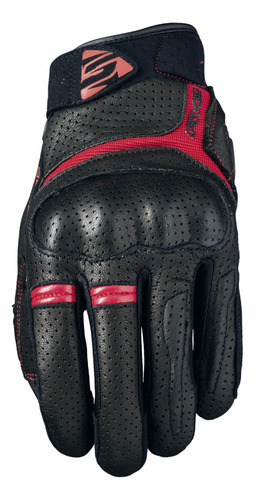 Guantes Moto Rs2 Five Gloves Color Negro/rojo Talle S