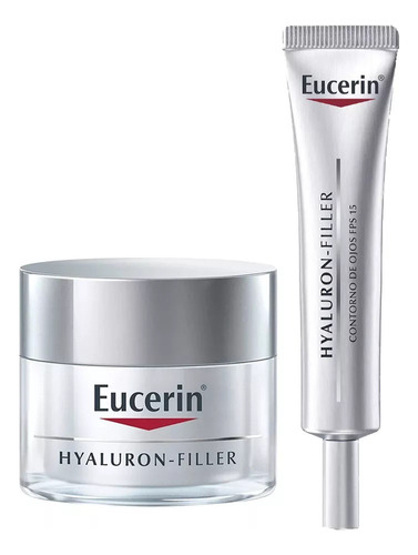 Combo Eucerin Hyaluron Filler Contorno Ojos + Crema Noche 3c