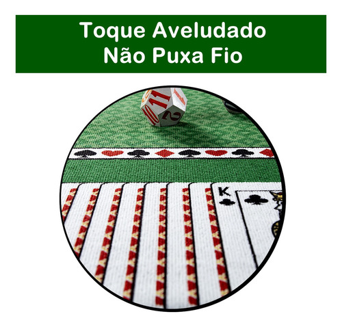 Toalha Para Jogo De Baralho Retangular Grande Aveludada Cor Verde