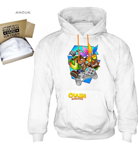 Imagen 3 de 10 de Buzo Hoodie Personalizable Saco Play Crash Bandicoot Algodón