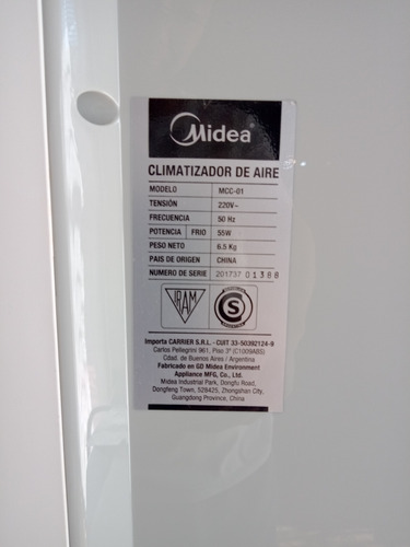 Climatizador Portátil Frío Midea Mcc-01 220v Blanco (Usado)