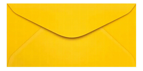 100 Envelopes Ofício Cor Amarelo 11,4x22,9