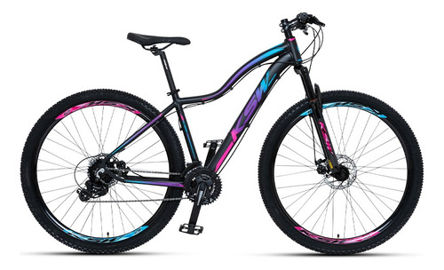 Bicicleta Mwza Aro 29 Ksw Alumínio 24 Vel Freio A Disco Mec Cor Preto/pink_azul Tamanho Do Quadro 15