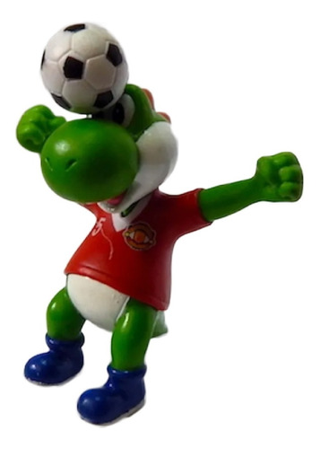 Imagen 1 de 2 de Mario Bros Figura Gashapon Yoshi Rematando Manchester United