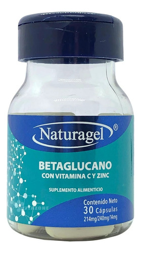 Betaglucano Con Vitamina C Y Zinc 30 Cápsulas Naturagel