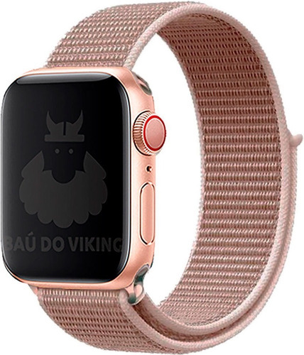 Pulseira Nylon Loop Sport Rosa-rose Compatível Com Apple Watch 42/44/45/49mm