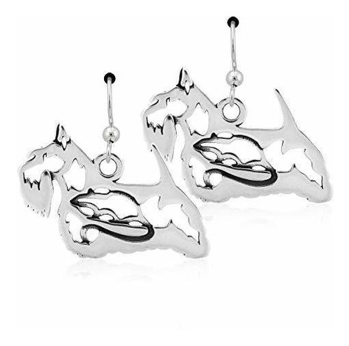 Aretes Anzuelo - Pendientes De Plata De Ley Scottish Terrier