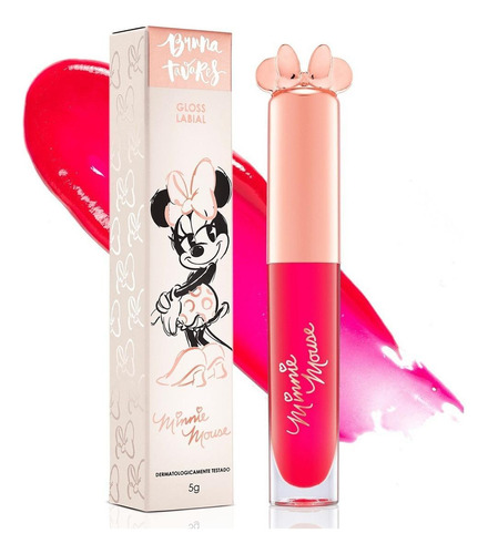 Gloss Labial Mickey Loves Me Minnie Mouse - Bruna Tavares