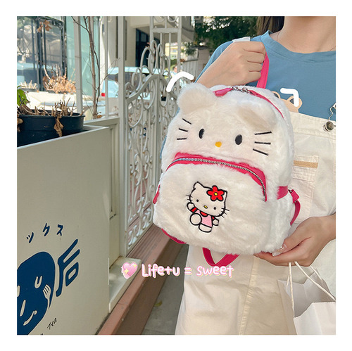 2 Piezas, Gran Capacidad Hello Kitty Plush Mochila