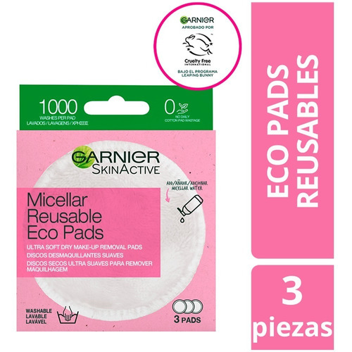 Micellar Reusable Eco Pads 3 Pieces Garnier 