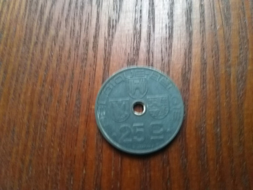 Moneda Belgica 25 Cent 1942