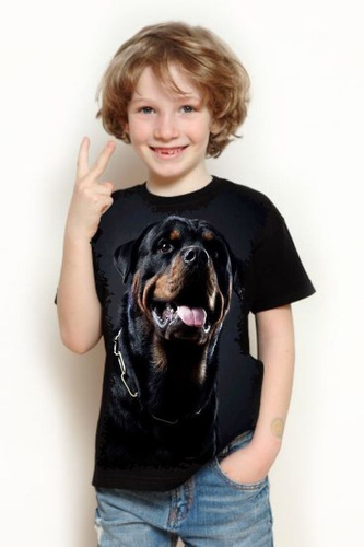 Camiseta Criança Frete Grátis Cachorro Rottweiler Animais