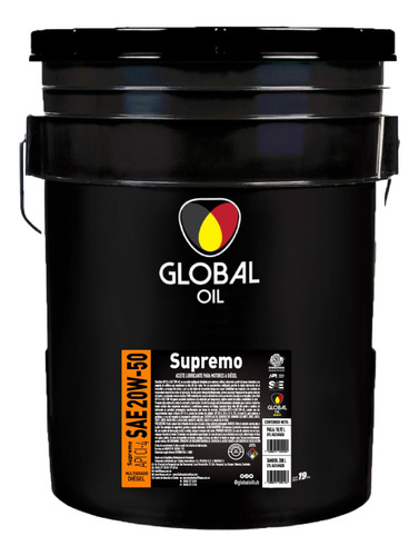 Aceite Global Oil Supremo Ci4 20w-50 Diésel Multigrado Paila