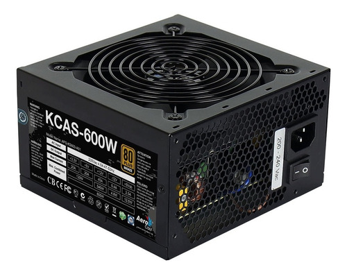 Fuente Alimentacion Pc Gamer 600w Reales Certificada Color Negro
