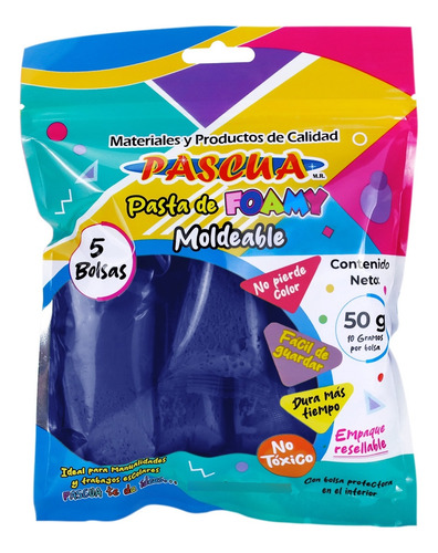 Fomi Foamy Moldeable Pascua  50 Gramos Diferentes Colores Azul Rey
