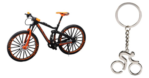 Bicicleta Escala 1:10 Mtb Naranjo/negro + Llavero + Envio