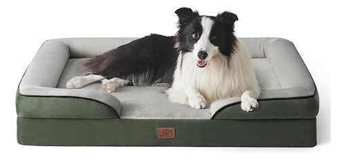 Cama Sillon Ortopedica Para Perros Grandes Color Verde Oscuro Diseño Colores