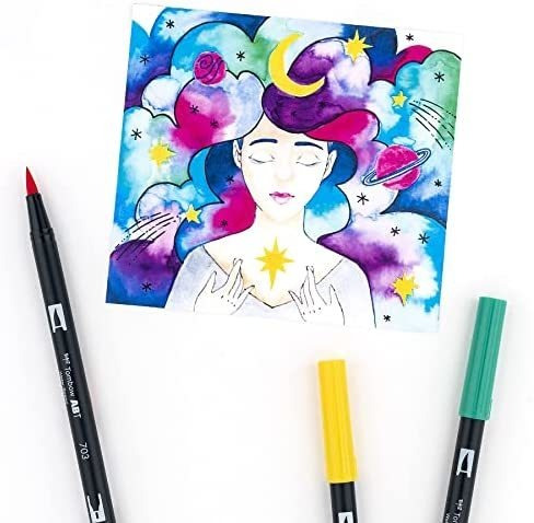 Tombow 56188 Marcadores De Arte Com Pincel Duplo, Galaxy, P