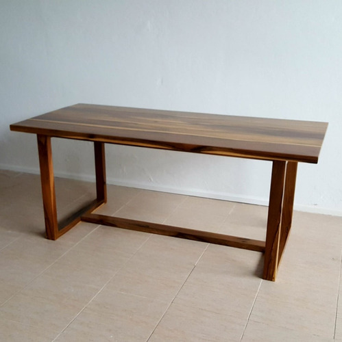 Imagen 10 de 10 de Mesa Madison De Comedor Madera Dura Maciza 4cm Espesor Guayubira 80x160cm Hidrolaqueada Y Patas De Madera